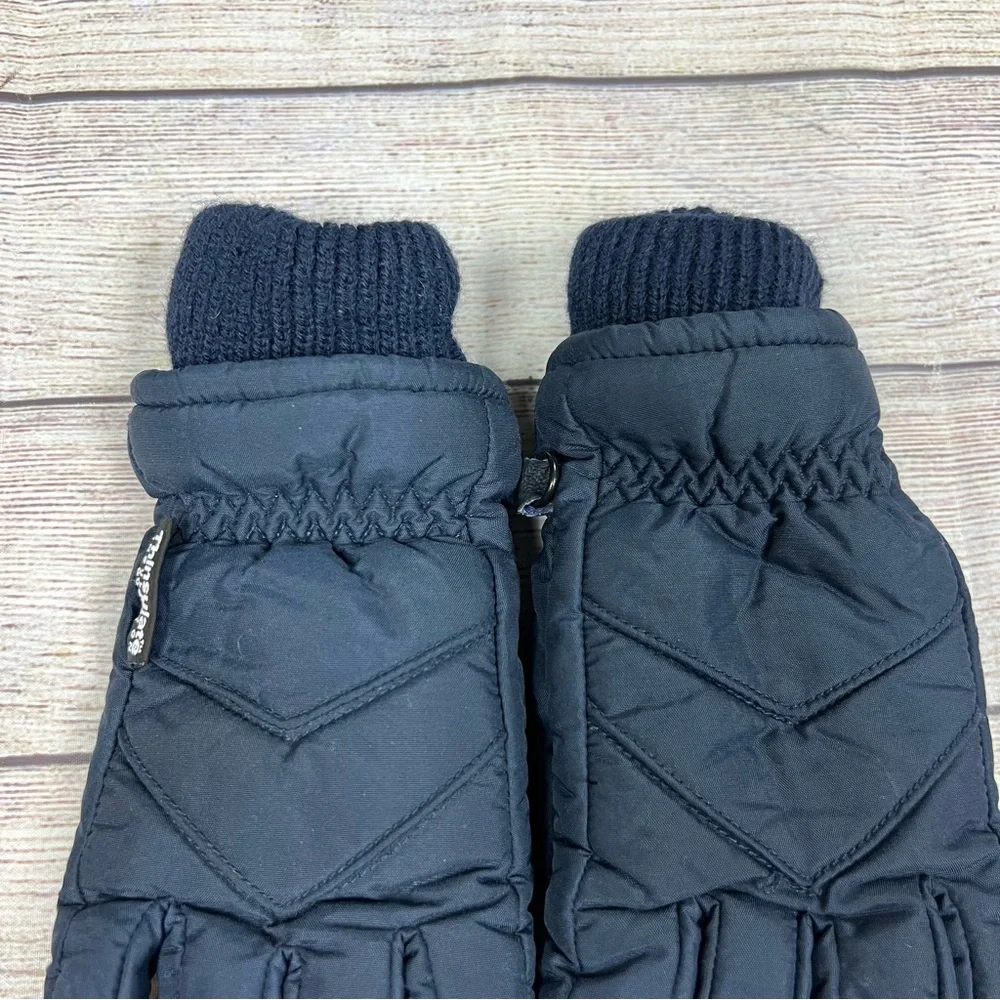 Thinsulate Insulation Gloves Boys Navy Blue Knit Cuffs Fleece Lined Size M